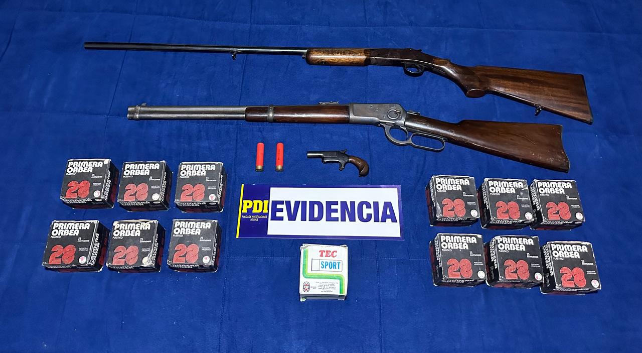 PDI De Temuco Recuperó Armas Y Munición En La Comuna De Quillón Región Del Ñuble En Plan “Calles Sin Violencia”