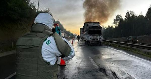 Queman dos camiones en Ruta 5 Cinco Sur al norte de Collipulli