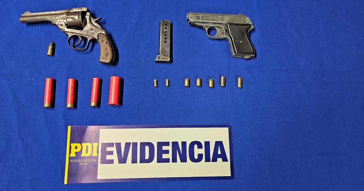 PDI detiene a dos personas por infracción a la ley de armas y robo con violencia