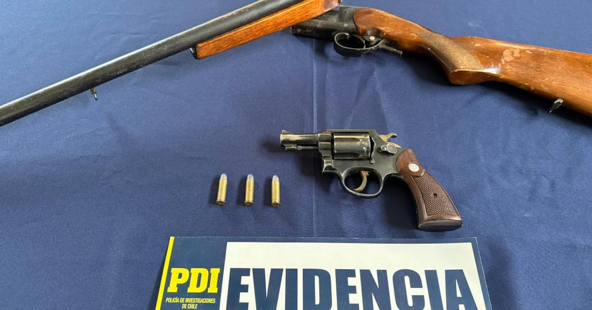 PDI Angol recupera dos armas de fuego y munición que se mantenían de manera irregular