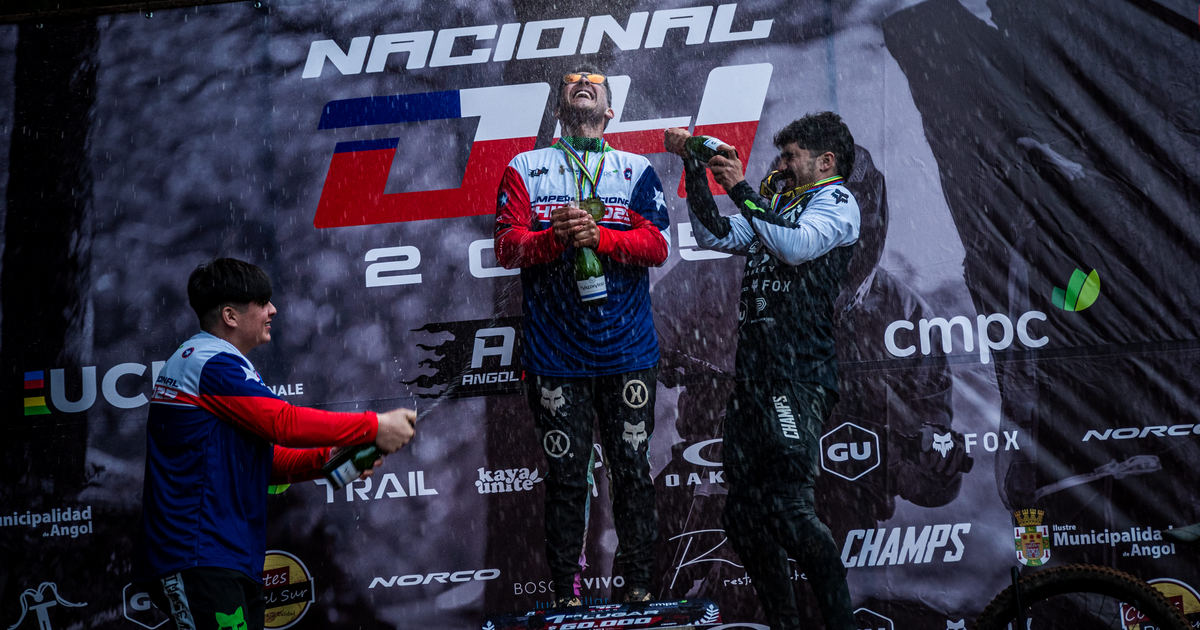Hans Pulgar y Paz Gallo obtienen en el Parque CMPC Junquillar su primer título nacional de Downhill